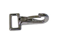 Item # 340Z (5/8) NP, 5/8 Inch (in) Inside Width (A) Nickel Plated Finish  Rigid Square Eye Spring Snap Hook On Batz Corporation