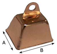 25 Millimeter (mm) Outside Width (A) Round Eye Cow Bell - 2