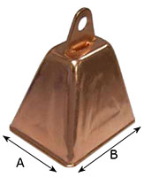36 Millimeter (mm) Outside Width (A) Round Eye Cow Bell - 2