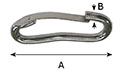 2-3/4 Millimeter (mm) Overall Length (A) Bit Snap Flat Wire Tongue Hook - 2