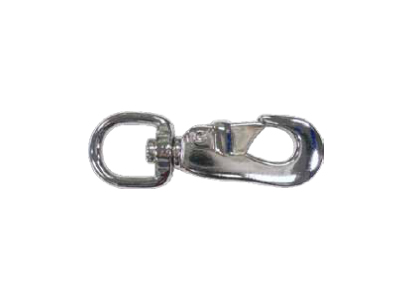 Item # 830Z (1) NP, 1 Inch (in) Inside Width (A) Nickel Plated Finish  Round Swivel Spring Snap Hook On Batz Corporation