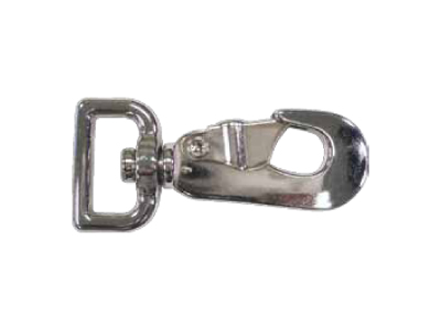 Item # 848Z (3/4) NP, 3/4 Inch (in) Inside Width (A) Nickel Plated Finish  Square Swivel Spring Snap Hook On Batz Corporation