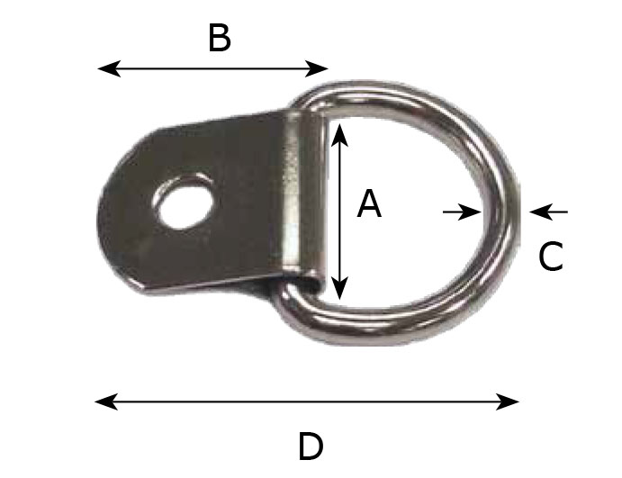 3/4 Inch Black Plated Metal D-Ring with Clip