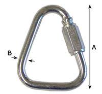 8.0 Millimeter (mm) Material Thickness (A) Delta Shaped Quick Link - 2