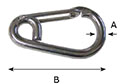 2317SS Carabiner Hooks with Eye - 2