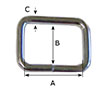 1/2 Inch (in) Inside Width (A) 3/8 Inch (in) Inside Height (B) Nickel Plated Finish Unwelded Loop - 2